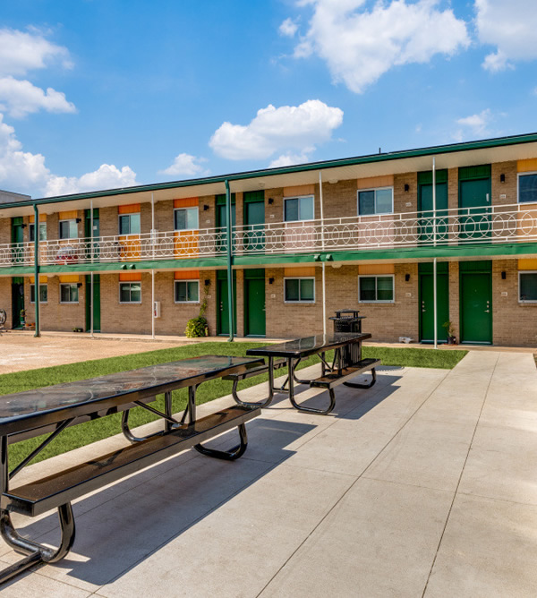 Couple looking at iPad